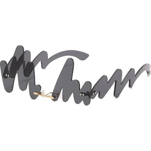 Fashion Rimless Sunglasses Wave Shape Punk Sunglasses Shades For Women Stylish Glasses On A Narrow Face Black Red Yellow Lens NX