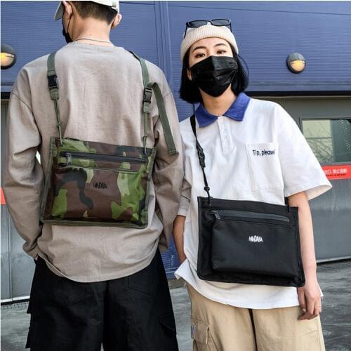 Fashion Cross Chest Bag Canvas for Men Women 2019 Hip Hop Tactical Streetwear Chest Pack Short Trip Travel Messengers Bag
