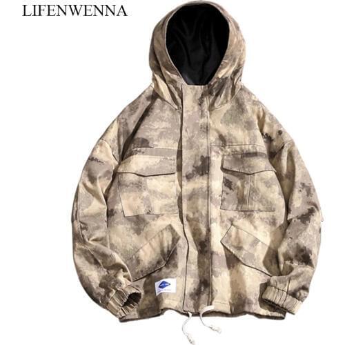 2019 New Fashion Mens Camouflage Jacket Coat Military Bomber Jackets Male Jaqueta Masculina Fashion Hooded Jacket Casual Coats