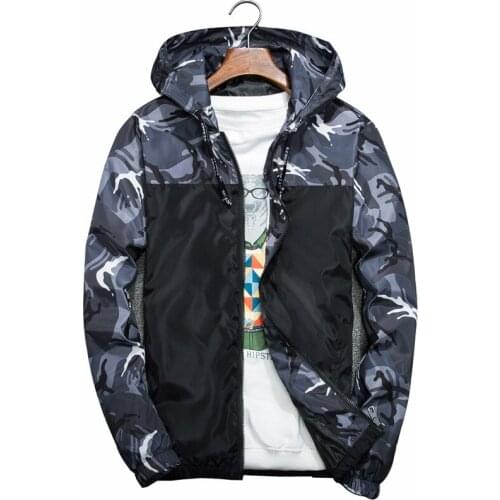 Spring Autumn Men Camouflage Jacket Coat 2021 New Casual Hoodies Solid Color Large Size Baseball Clothes Wear Windbreaker