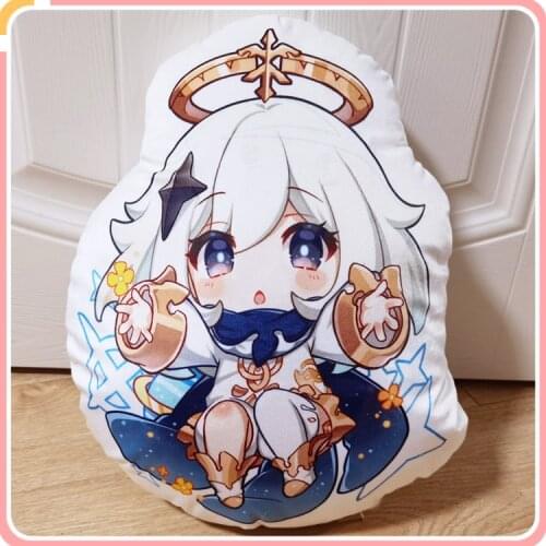 2021 New Game Anime Genshin Impact Paimon Cartoon Plush Stuffed Dolls Throw Pillow Back Cushion Toy Cosplay Xmas Birthday Gift