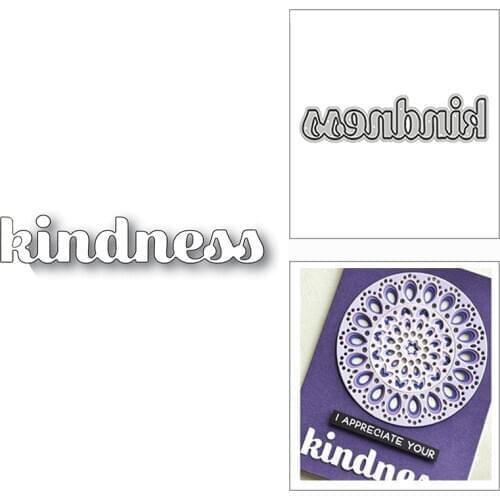 New Kindness Art Word Script 2020 Metal Cutting Dies for DIY Scrapbooking and Card Making Decorative Embossing Craft No Stamps