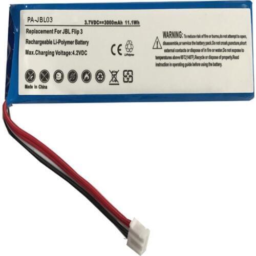 New GSP872693 3.7v 3000mah battery for JBL Flip 3 Flip 3 GRAY GSP872693 P763098 03
