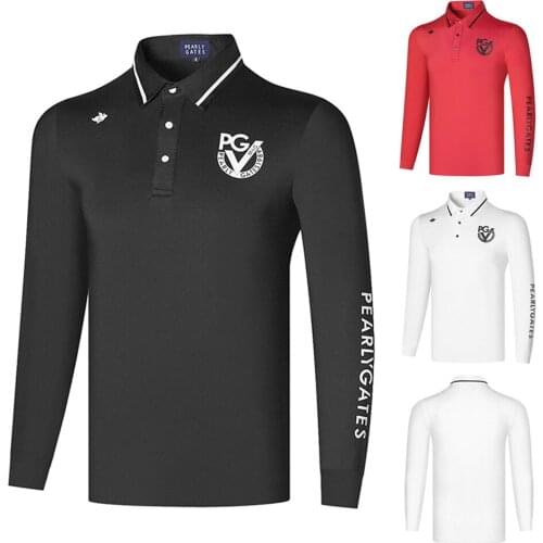 Autumn Golf Clothing Mens Long-Sleeved Sports Breathable Outdoor Leisure Polo T-Shirt Top High Quality Anti-Pilling