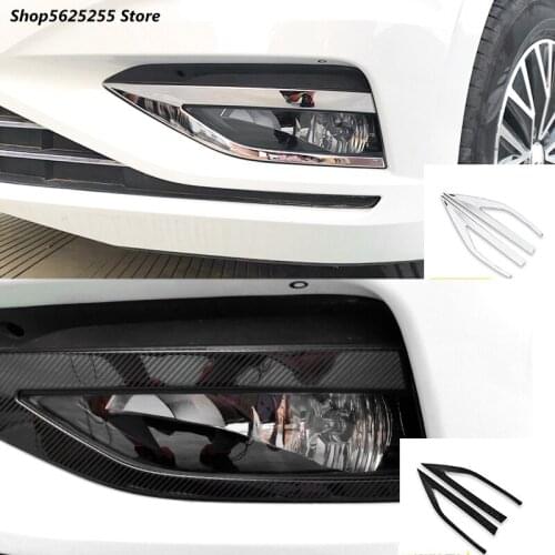 Front Fog Lights Frame For Volkswagen VW Jetta MK7 2019 2020 2021 Accessories Fog Lampshade Sequins Decoration Cover Car Sticker
