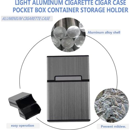 Portable Cigarettes Case Slim Aluminum Cigarette Case Cigar Tobacco Holder Box Storage Container Smoking Accessories