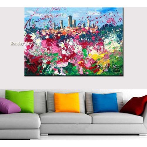 Professional aritist Handpainted Palette Knife Landscape Oil Painting On Canvas Wall Decor Painting Picture For Home Decoration