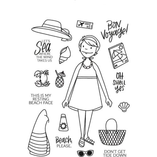 Girl Transparent Clear Silicone Stamp Seal for DIY scrapbooking photo album Decorative clear stamps A048