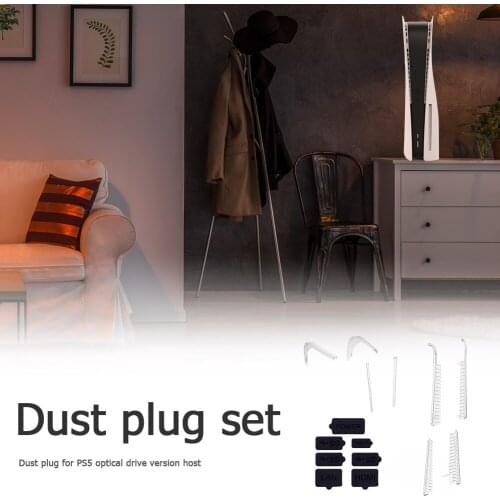 Dust Plug Cover Stopper Dustproof Case Kits Dustproof Portable Carrying Decor for PS5 Gaming Console Protectors