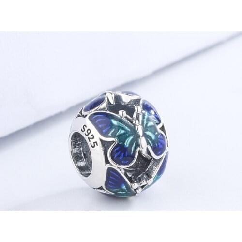 High Quality 925 Sterling Silver Diamond Heart Shape Flower Charm Bracelet Necklace Suitable For Pandora Charm