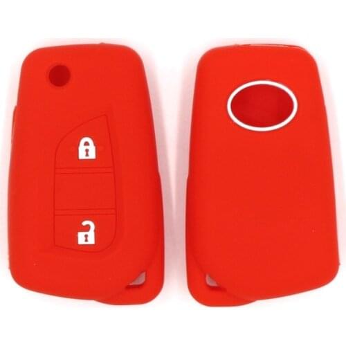 Silicone Rubber Car Key Cover Case Shell Set Protector Fob for Toyota Aygo Yaris Highlander Camry RAV4 2 Button Key Holder