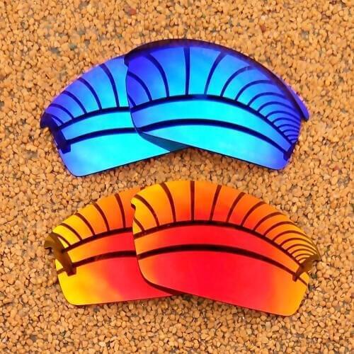 Ice Blue & Orange Red Mirrored Polarized Replacement Lenses for Bottlecap Frame 100% UVA & UVB