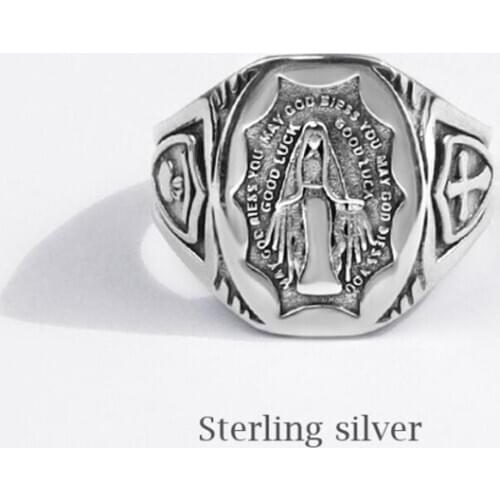 Sole Memory Retro Figure Statue 925 Sterling Silver Female Resizable Opening Rings SRI702