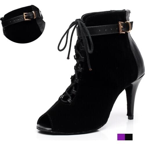 Winter Women Dance Boots High Heel Cumstom Dancing Shoes Lantino Ladies Samba Ballroom Salsa Dance Shoes Latin Dancing EU34-44