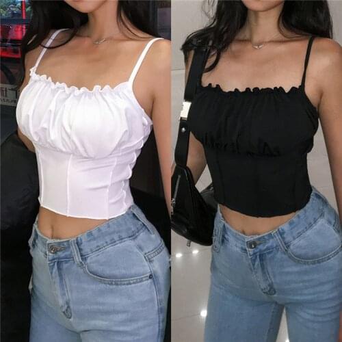 2019 Lady Vest Casual Sexy Chiffon Sling Women Sexy Sleeveless Halterneck Tank Crop Tops Blouse T-Shirt Surfing Beach T-Shirts