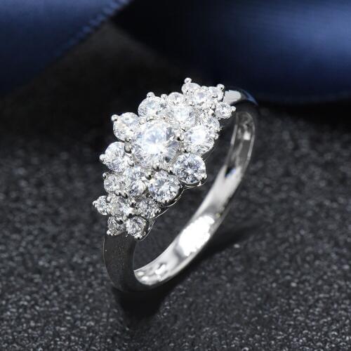 Hutang womens wedding ring solid 925 sterling silver white zircon engagement bridal fine fashion jewelry 2018 new arrival