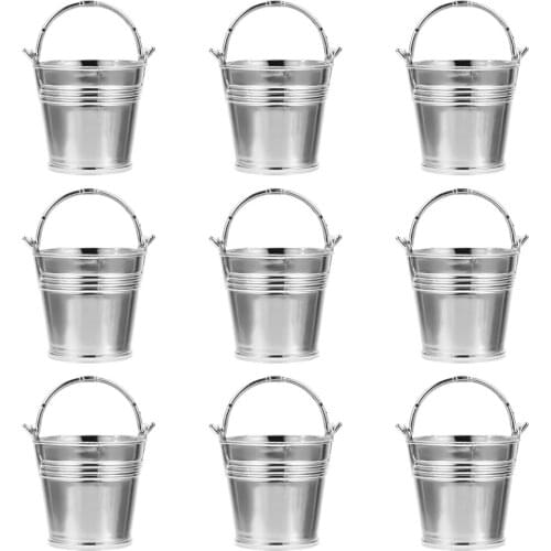 10Pcs Mini Food Container Portable Party Snack Bucket for Home Silver