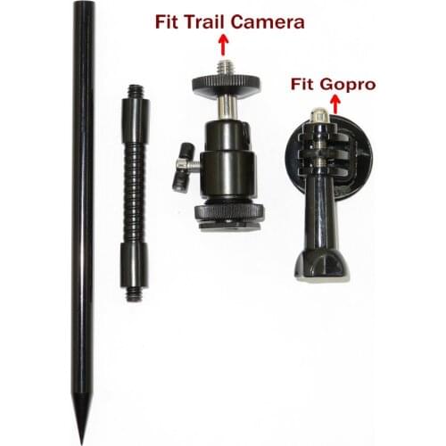 2 In 1 Ground Trail Camera Mount Black Fit GOPRO Hunting Cam,Trail Camera for Wildlife Monitoring