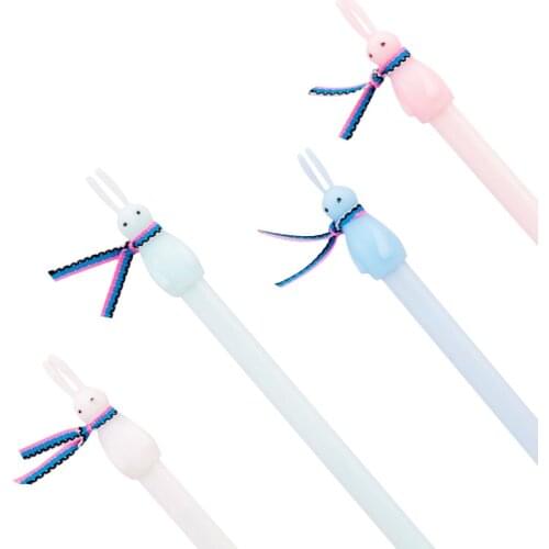 30pcs/lot 0.5mm Cartoon Cute Kawaii Rabbit Gifts School Writing For Kids Writing Supplies Neutral Gel Pen Black Ink Freeshipping