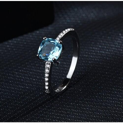 925 Sterling Silver Ring topaz Engagement Romantic Design Wedding Brial Ring for Women Classic Fine Jewelry