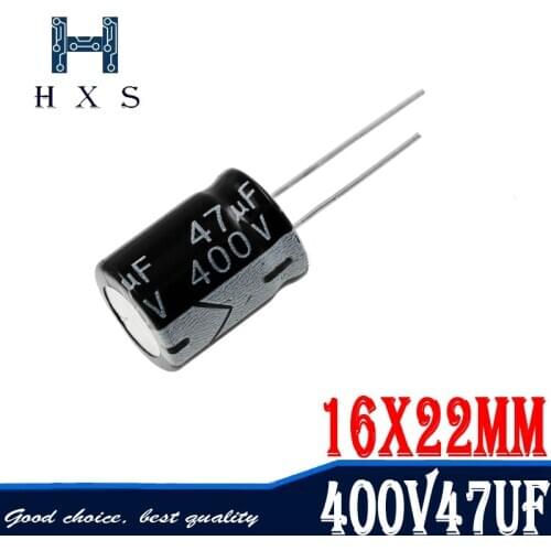 5PCS 400V47UF 16*22mm 47UF 400V 16*22 Aluminum electrolytic capacitor