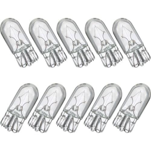 High Quality 10Pcs Car T10 Halogen Light Bulb T10 194 168 W5W 5W Car Halogen Signal Interior Light Lamp Bulb Warm White