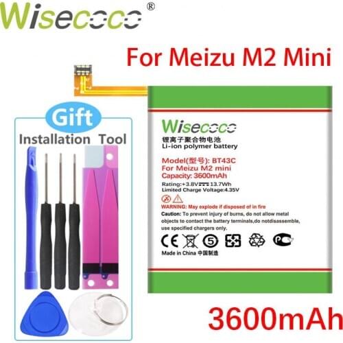 WISECOCO 3600mAh BT43C Battery For Meizu 2 / M2 Mini Smartphone High Quality Battery+Tracking Number