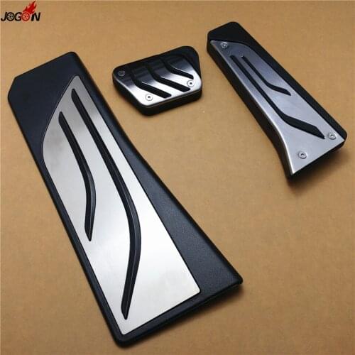 No Drilling ! Gas Fuel Brake Footrest Foot Rest Pedal Plate Pad Set Cover For BMW X3 2005-2014 AT & MT LHD