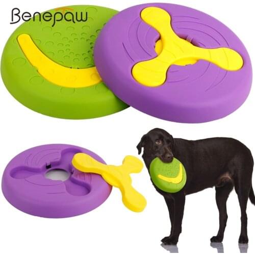 Benepaw Separable Dog Flying Disc Multi-Use Floatable Soft Rubber Durable Interactive Dog Toys Chew Nontoxic Safe Puppy Game