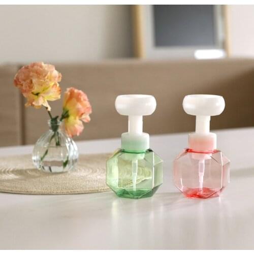 300ml Liquid Soap Dispenser Flower Shape Foam Foaming Pump Empty Bottle Plastic Clear Bottle Shower Gel Foam Pump Bottle