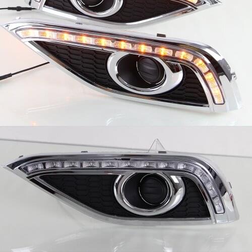 CSCSNL 1Pair DRL Driving Daytime Running Light DRL with Turn signal For Honda CRV CR-V 2012 2013 2014 fog lamp Relay Daylight