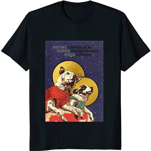 Soviet Union Ussr T Shirt Space Dogs Laika Propaganda Men High Quality Tops Hipster Tees
