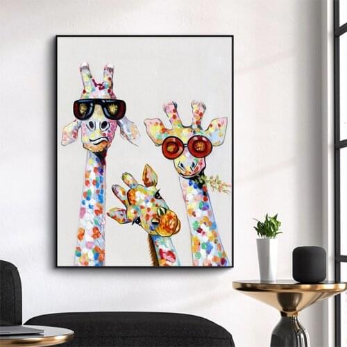 Canvas Diamond Embroidery Giraffe Animal Picture Poster Diamond Paintings Fast Delivery Mosaic Cross Stitch Hot New Year Gift