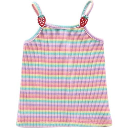 Girls Summer Floral Tanks Tops Underwear Kids Clothes Cotton Camisole Baby Undershirt Teenager Singlets Children Underwear Sweet
