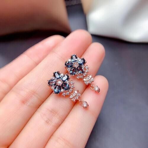 Best Polular Topaz Earring Natural And Real 925 Sterling Silver Topaz Earring