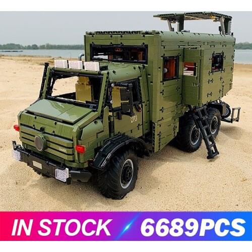 DHL J907 Technical Car Model The MOC Motorzied Nomadism RV Motorhome Truck Set Building Blocks Bricks Toys Kids Christmas Gifts