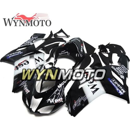 Complete Fairings For Kawasaki ZX-6R 07-08 ZX6R 2007-2008 Year Injection ABS Plastics Body Kits Motorcycle Black White West Kits