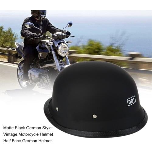 Newest Half Face German Helmet Motorcycle Helmet Matte Black German Style Vintage Motorcycle Helmet Comfortable Durable