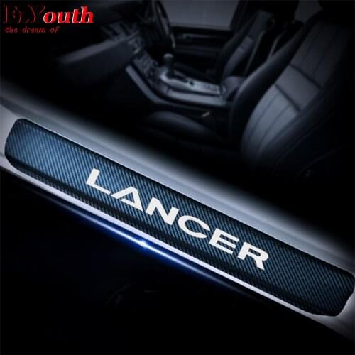 Car Door Sill Car Threshold Pedal Sticker For Mitsubishi LANCER Decoration Carbon Fibre Vinyl Sticker Car Accessories