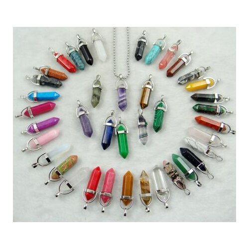 Natural stone tiger eye Turquoises Quartz crystal lapis Opal charm Pendants for diy Jewelry making necklaces Accessories1pcs