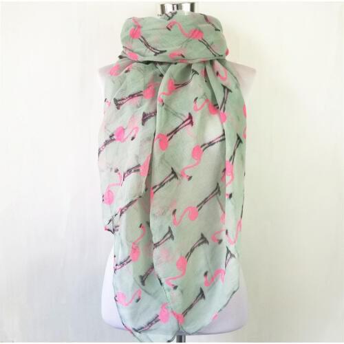 New Fashion Flamingos Scarf Animal Scarf women Scarves in Beige Grey Scarf bird in Tan Shawls