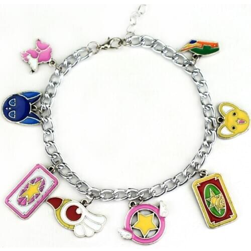 Card Captor Sakura Charm a Bracelet Kawaii Animal Pendant Girls Cosplay Bangle Women Jewelry Accessories Fashion Ornaments Props