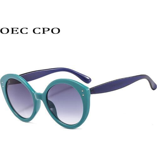 OEC CPO Fashion Cat Eye Sunglasses Women Vintage Brand Shades Big Frame Sunglasses Sun Glasses For Female Glasses Shades UV400