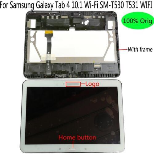 Shyueda Original For Samsung Galaxy Tab 4 10.1 Wi-Fi SM-T530 T531 LCD Display Touch Screen Digitizer + Frame