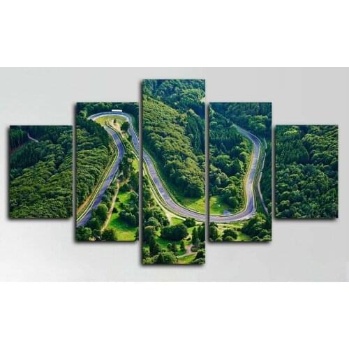5 Pcs Nurburgring Rally Track Circuit Racing HD Posters Wall Art Canvas Pictures HD Paintings Home Decor Living Room Decoration