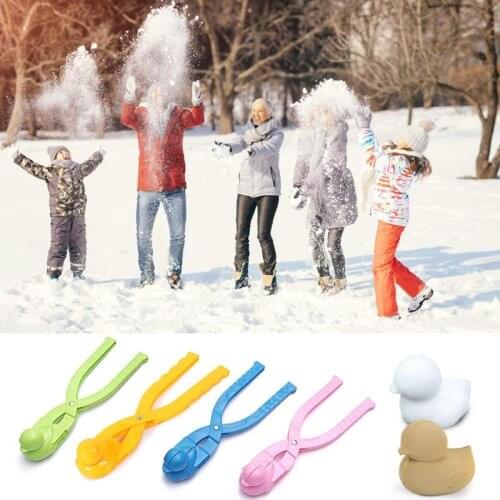 Plastic Snowball Maker Clip Safety Cartoon Duck Winter Snow Sand Mold Tool for Snowball Fight Outdoor Fun Sports Toys