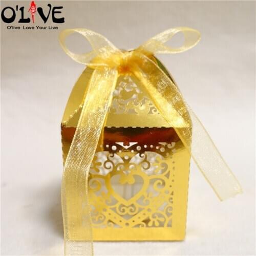 50 Pcs Gift Box Baby Shower Candy Box Paper Packaging Wedding Party Favors Sachets Cardboard Boxes Bonbonniere Goodie Bags
