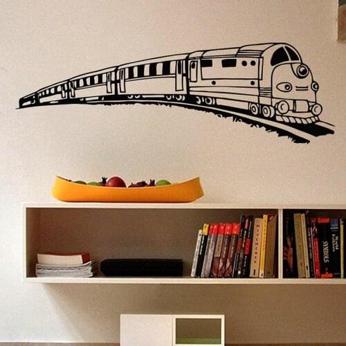 Train Locomotive Wall Stickers Vinyl Interior Home Decor Boys Room Baby Girl Bedroom Playroom Nursery Cartoon Decals Murals S234