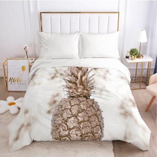 Bedding Duvet Cover Comforter/Quilt/Blanket Case With Zipper Queen King Europe Russia Size Nordic 150 Custom Marble Pineapple