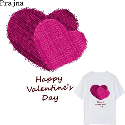 Prajna Lattice Double love Heart Heat Transfer Iron On Transfers For Clothes Thermal Transfer Exquisite Printing Sticker E